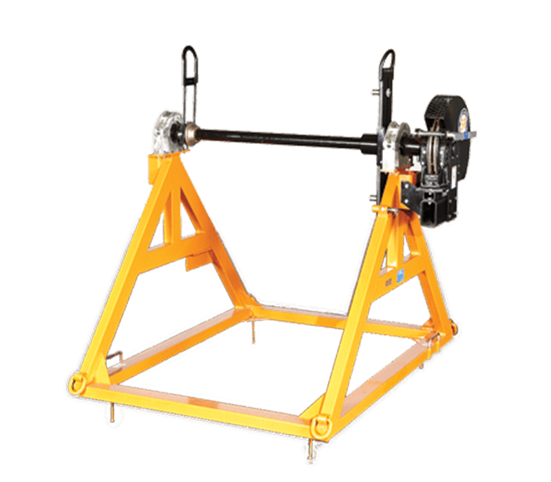Cable reel stand with hydraulic lifting Cable reel stands