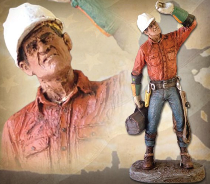 Lineman Statue – bronze and hand painted
